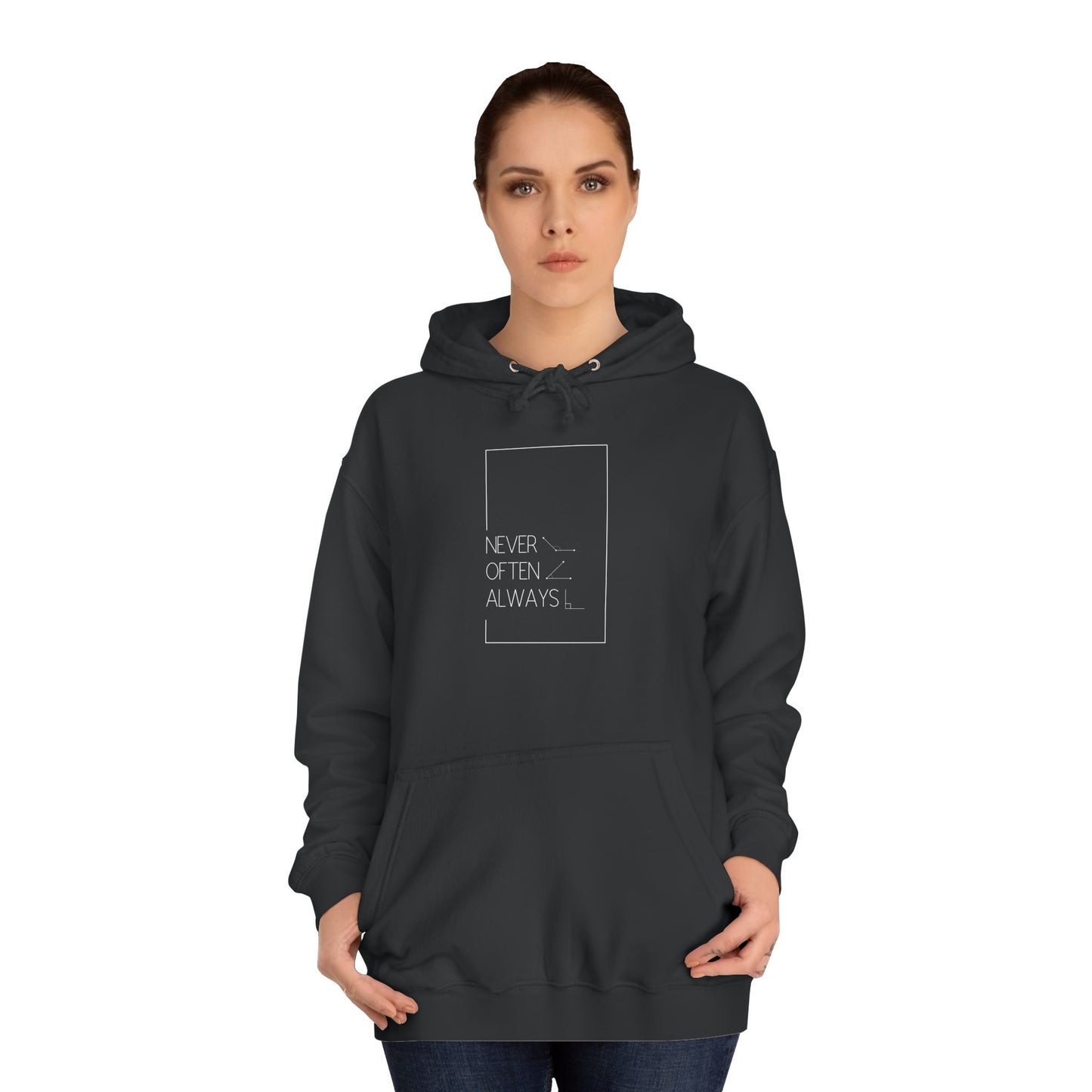 Black Geometric Puns College Hoodie for Women