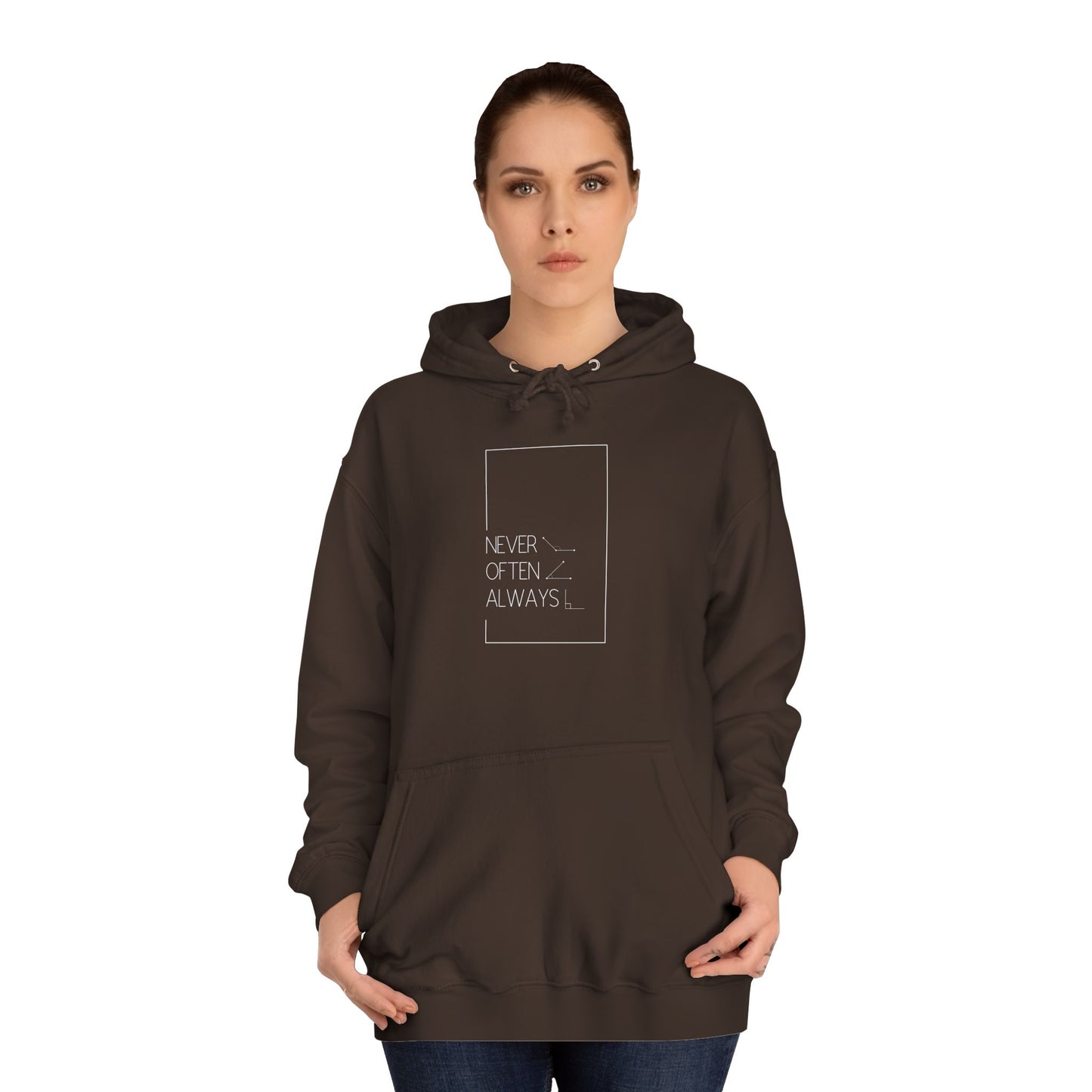 Black Geometric Puns College Hoodie for Women