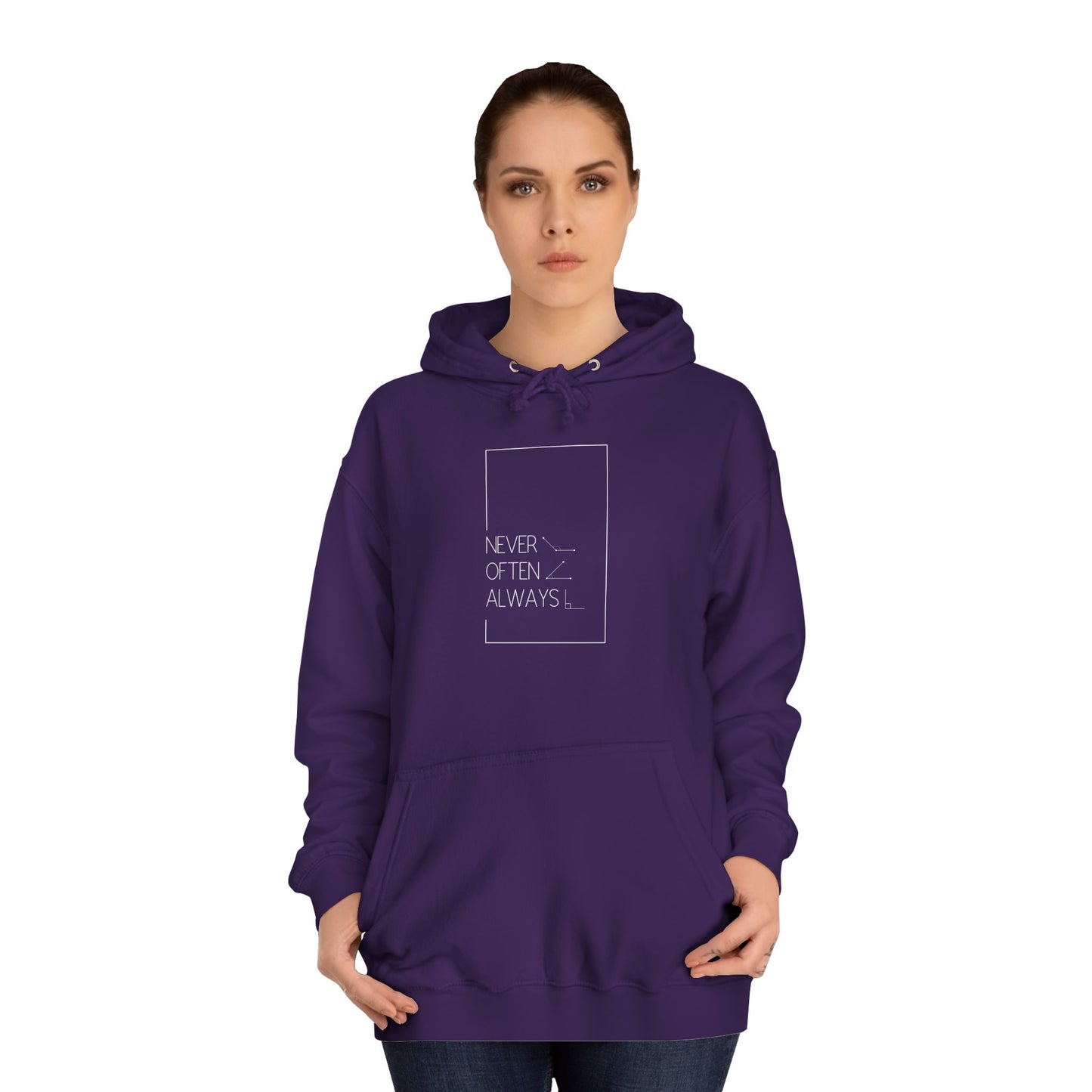 Black Geometric Puns College Hoodie for Women