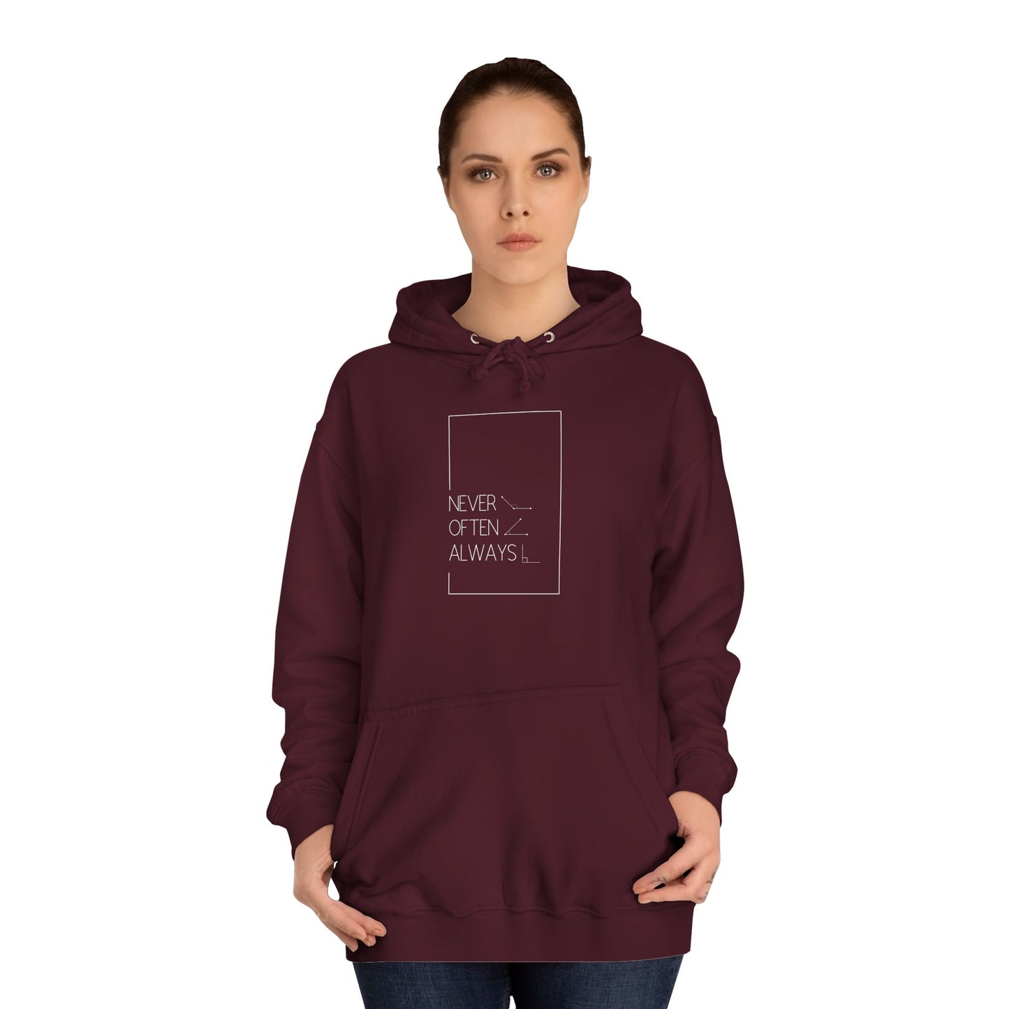 Black Geometric Puns College Hoodie for Women