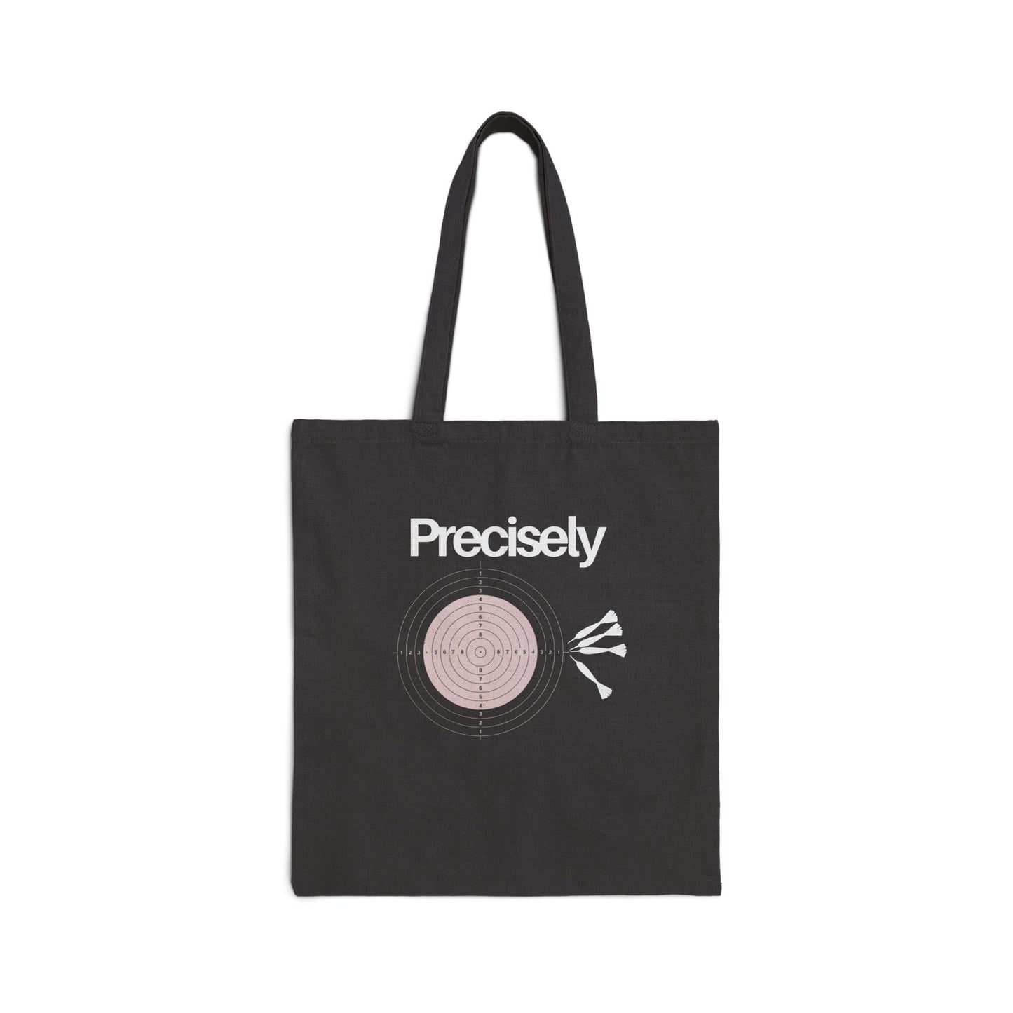 Black Canvas Tote Bag - Physics Pun about Precision