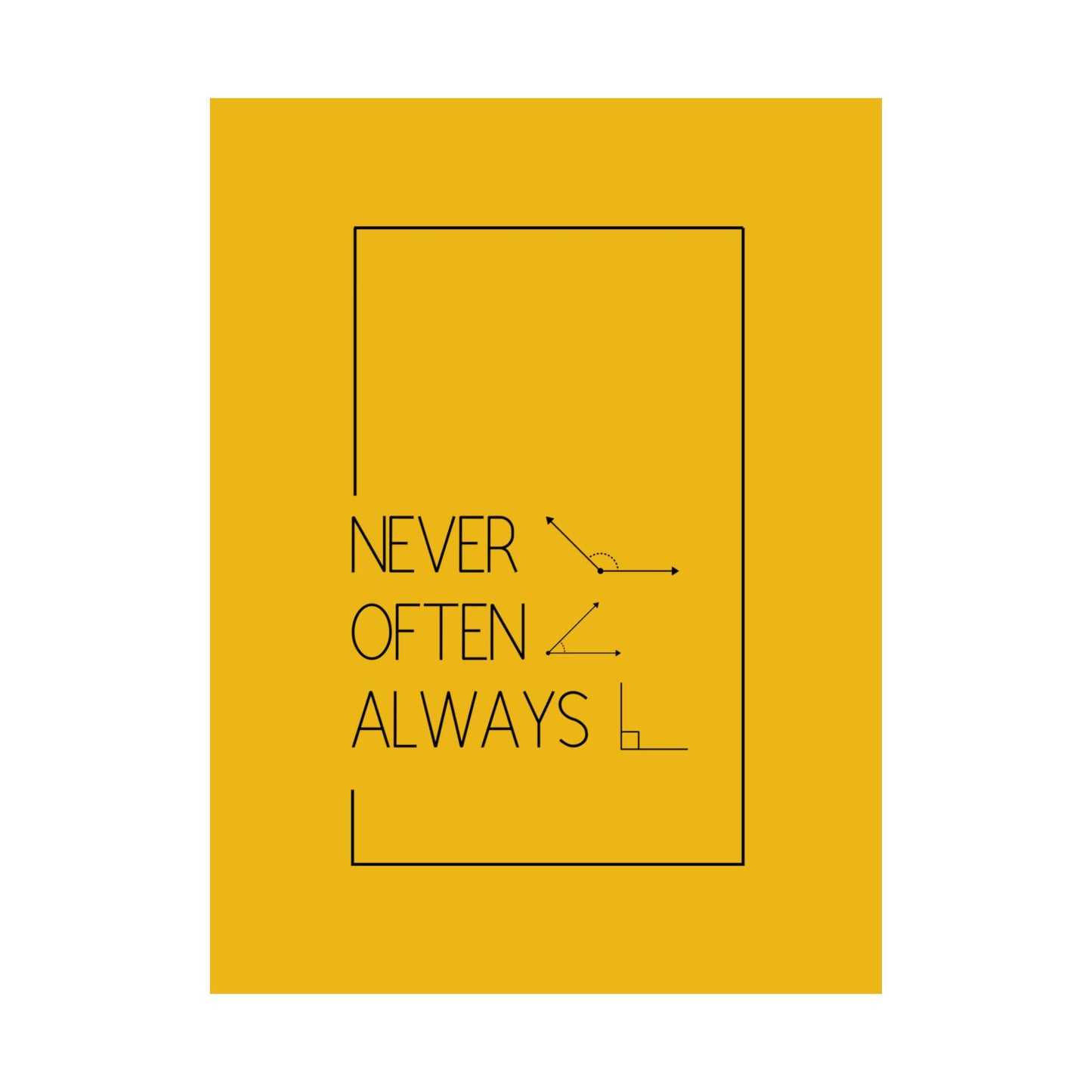 Yellow Graphic Math Pun Poster - Matte Vertical