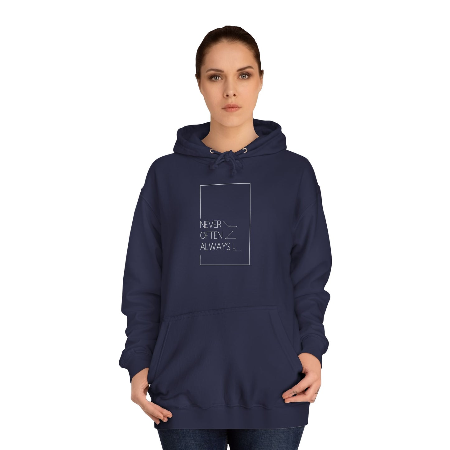 Black Geometric Puns College Hoodie for Women