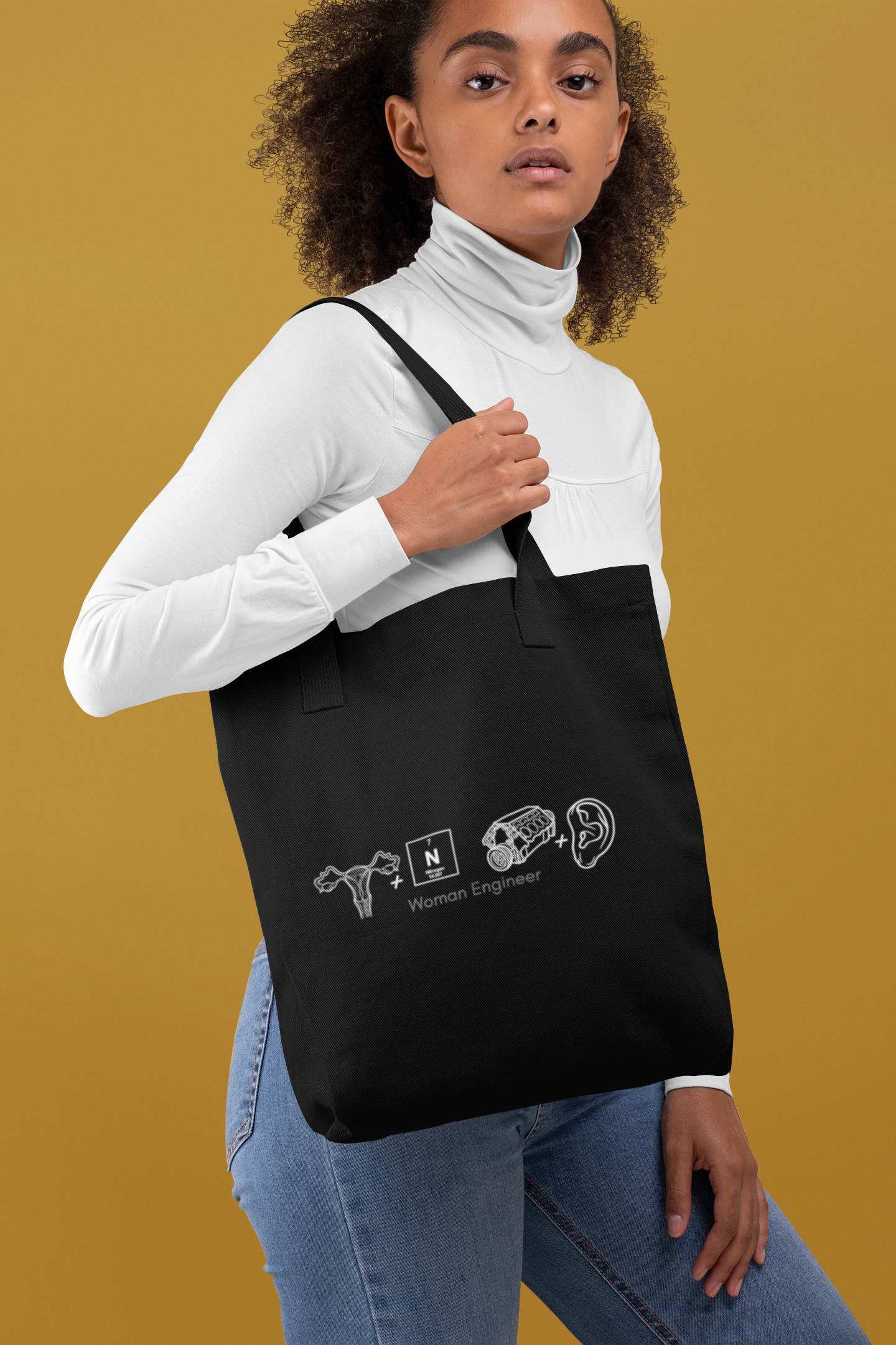 Engineer Tote Bag - Woman Engineer Pictogram