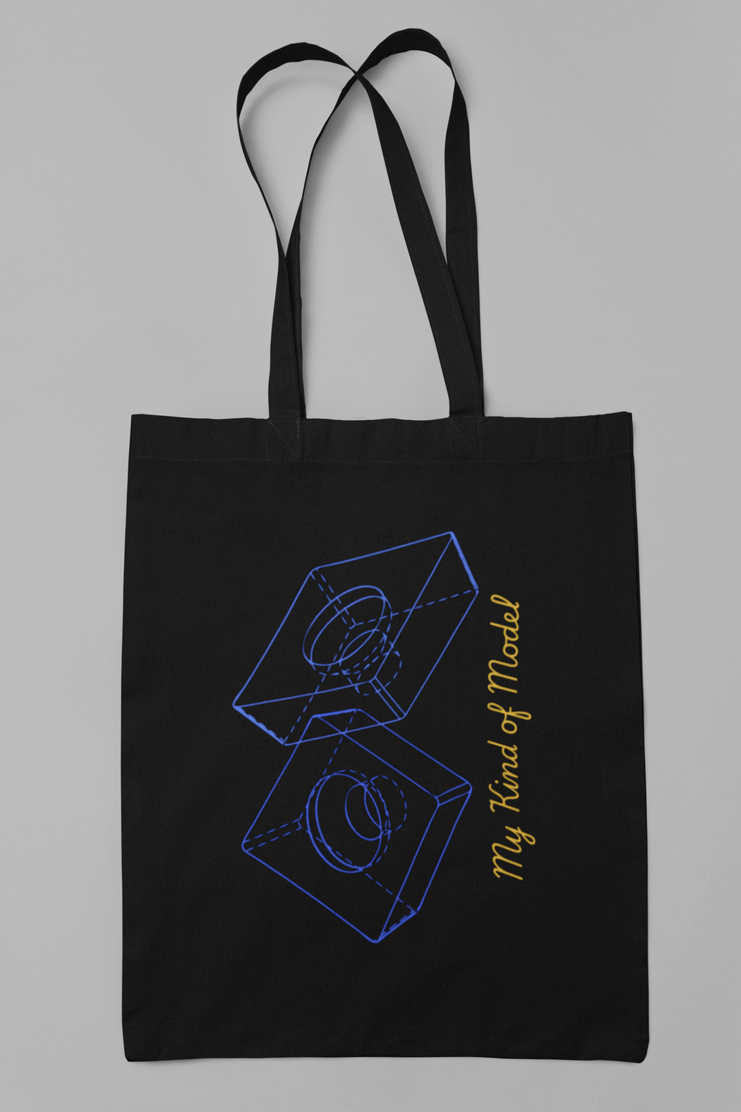 Blue and Orange Tote Bag Mechanical Engineer 3D CAD Pun