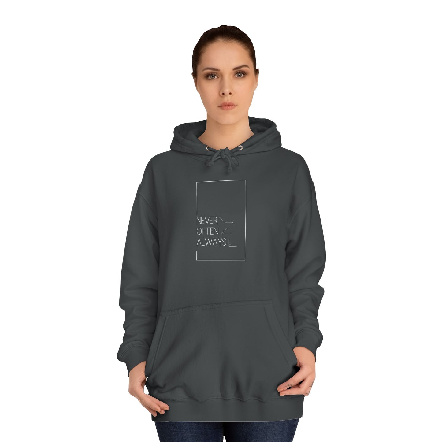 Black Geometric Puns College Hoodie for Women