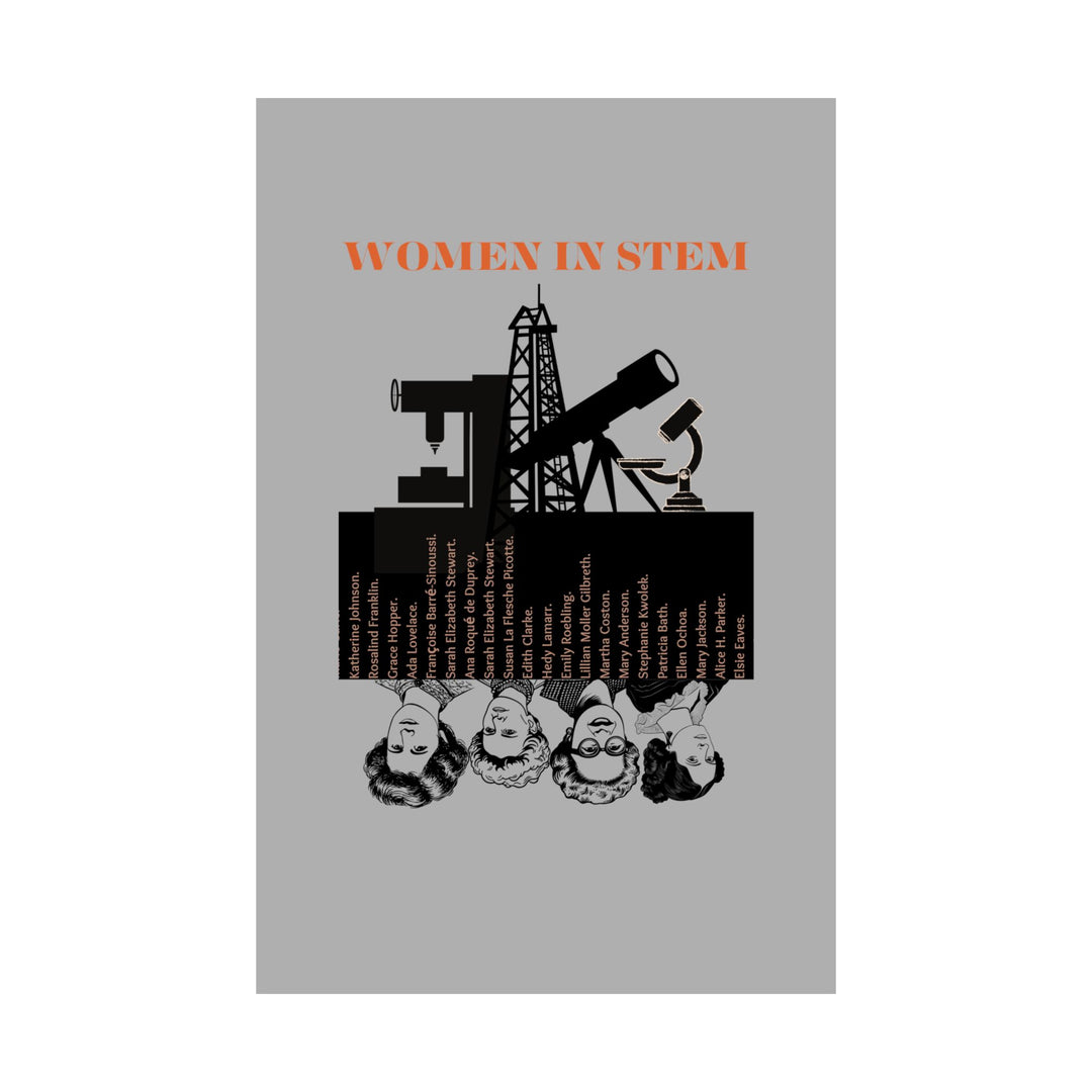 Gray Vertical Poster - Female Pioneers in STEM Empowerment