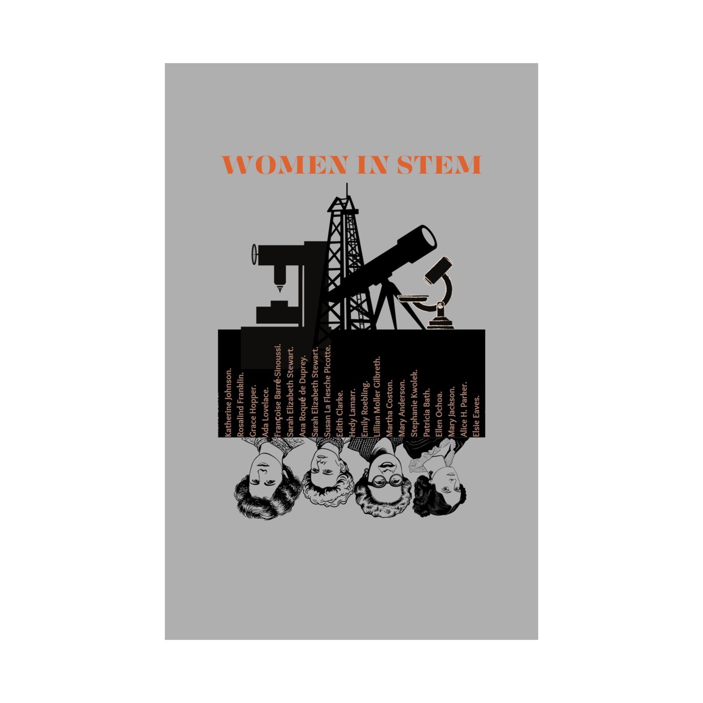 Gray Vertical Poster - Female Pioneers in STEM Empowerment