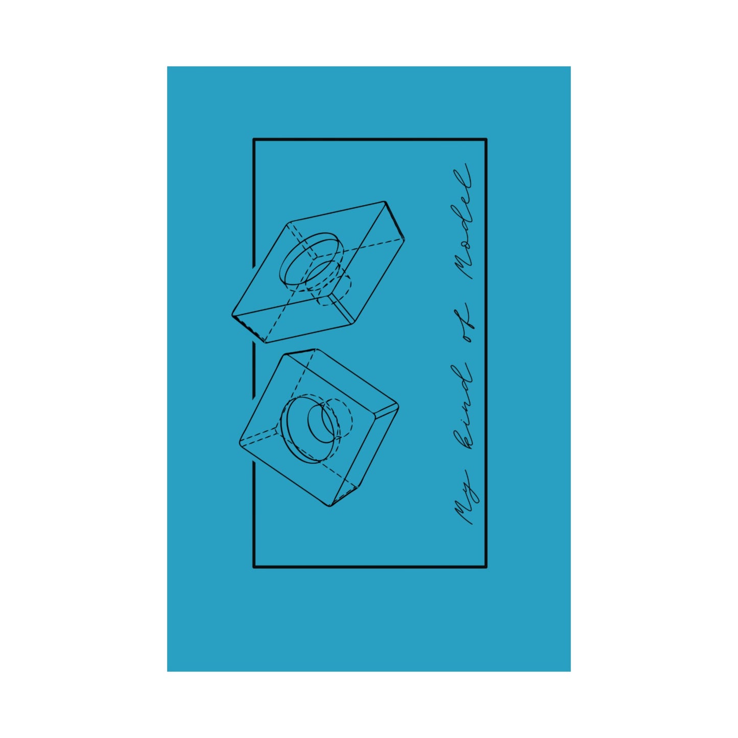 Blue Vertical Posters - Pun for Mechanical Engineer and 3D CAD Designers