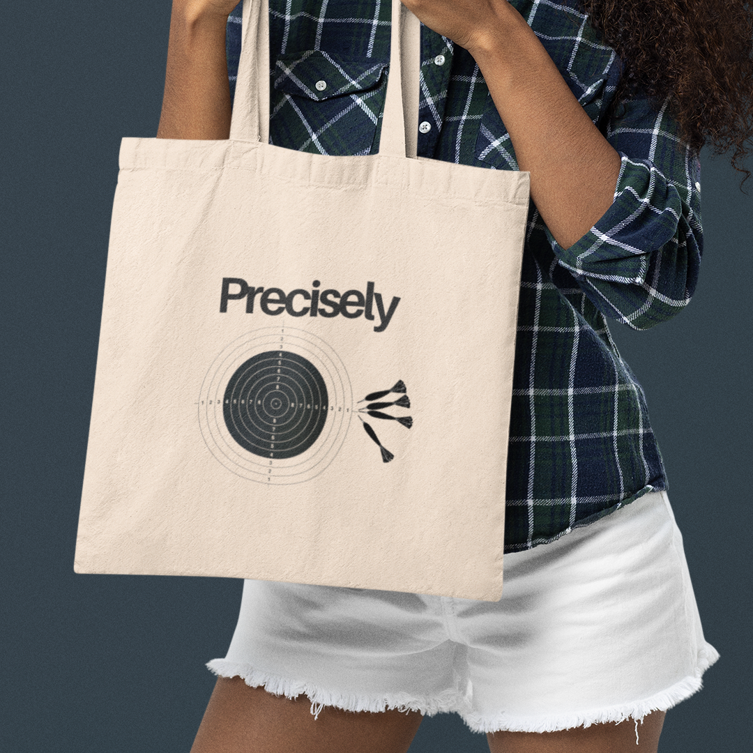 Canvas Tote Bag - Physics Pun about Precision