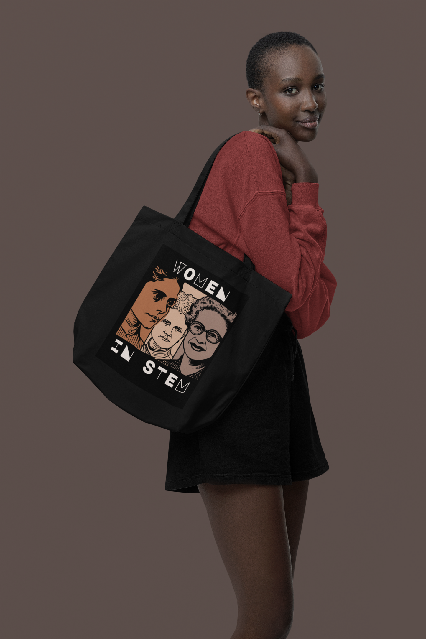 Canvas Tote Bag, Color Block Famous Women in STEM.