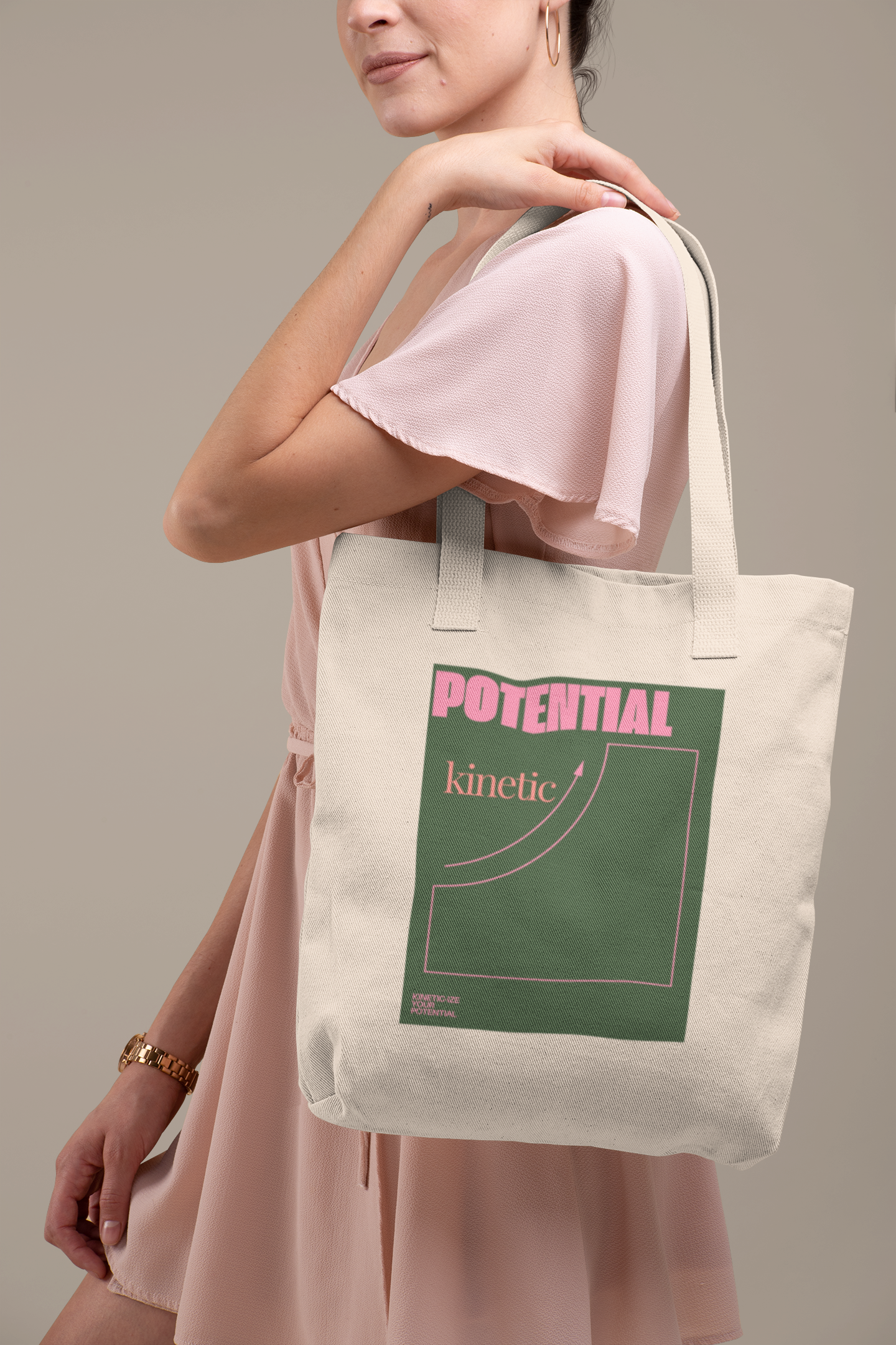 Tote Bag - Physics and Engineering Energy Pun Design - Natural