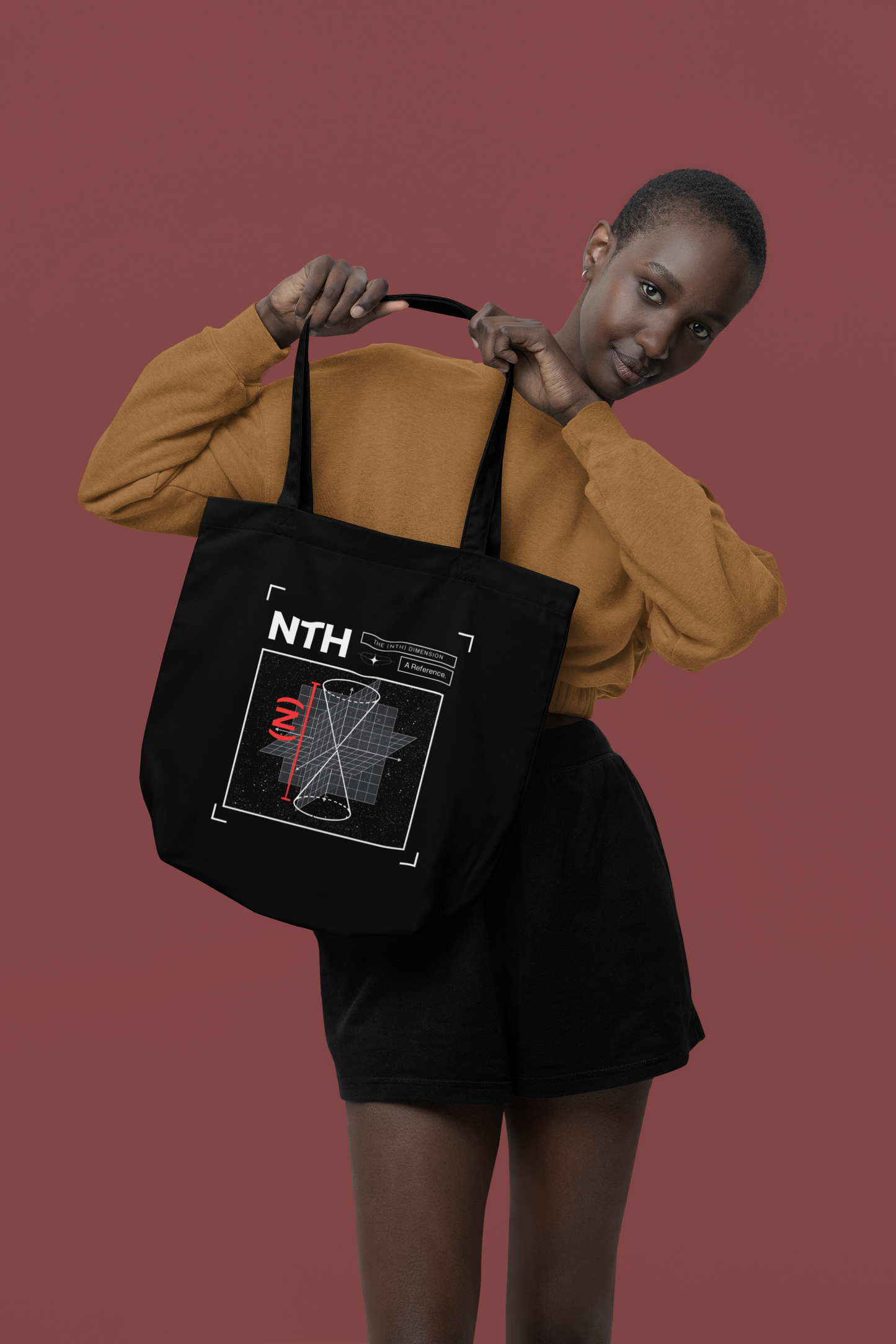 A Reference Dimension. Tote Bags Printed with STEM Puns.
