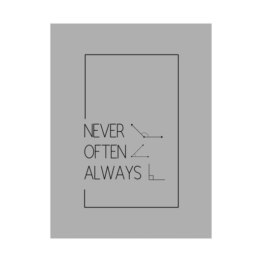 Gray Graphic Math Pun Poster - Matte Vertical