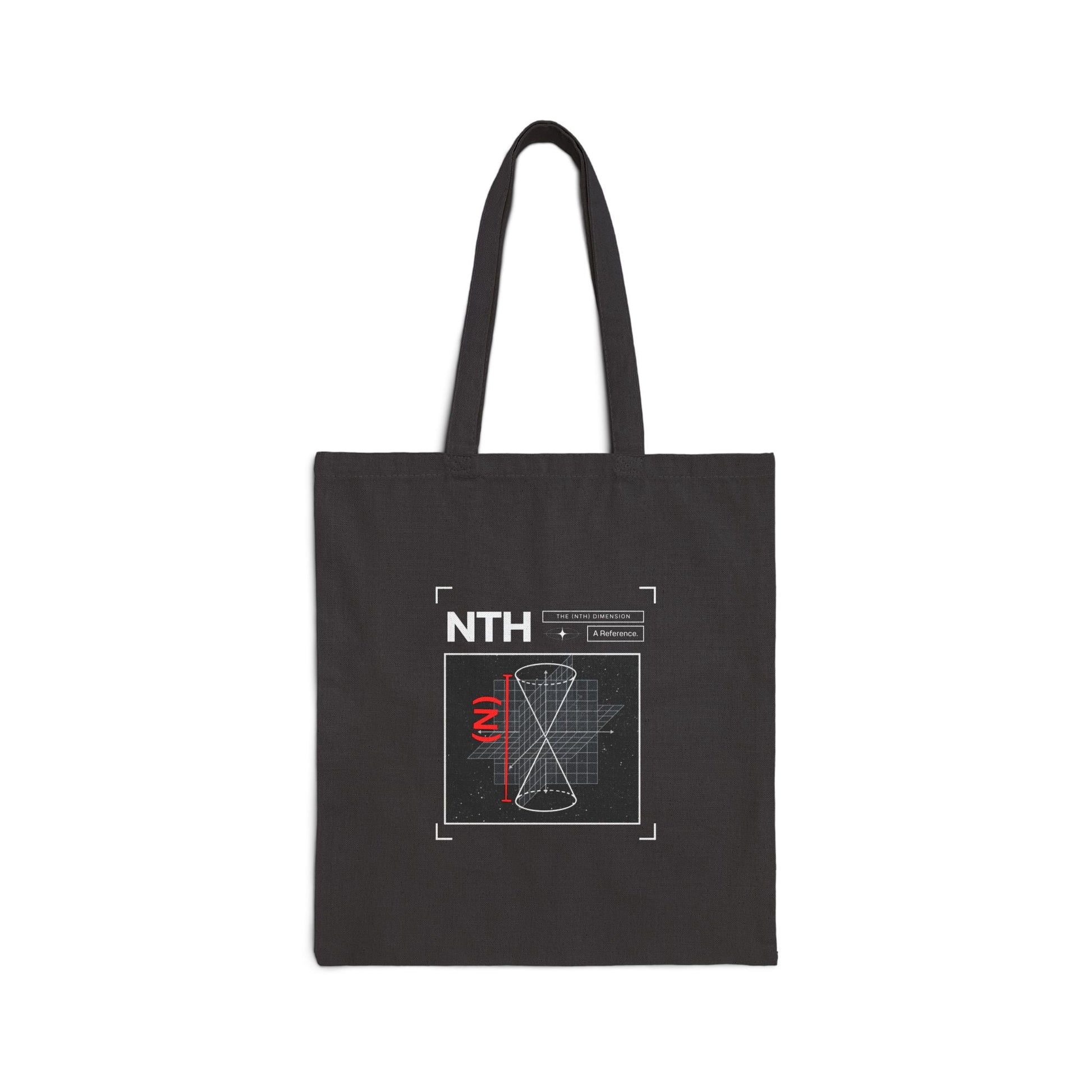 A Reference Dimension. Tote Bags Printed with STEM Puns. Product vendor