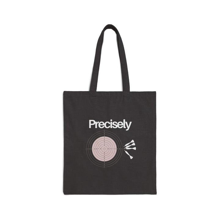 Black Canvas Tote Bag - Physics Pun about Precision