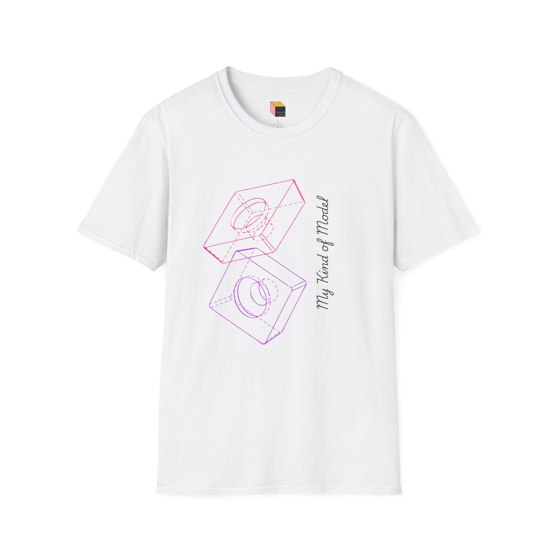 3D Model Pun. Engineer's T-Shirt Purple