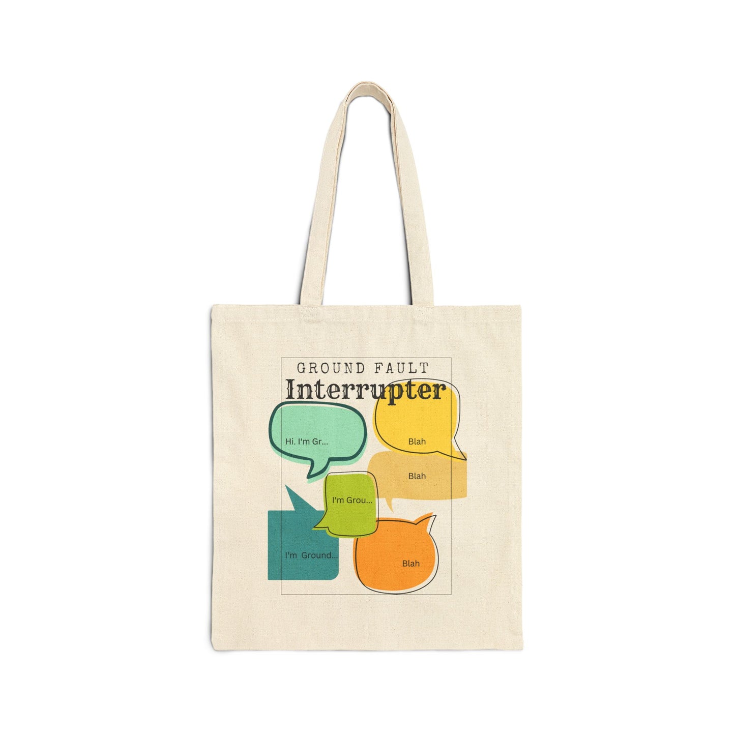 Canvas Tote Bag - Electro Mechanical Pun Design