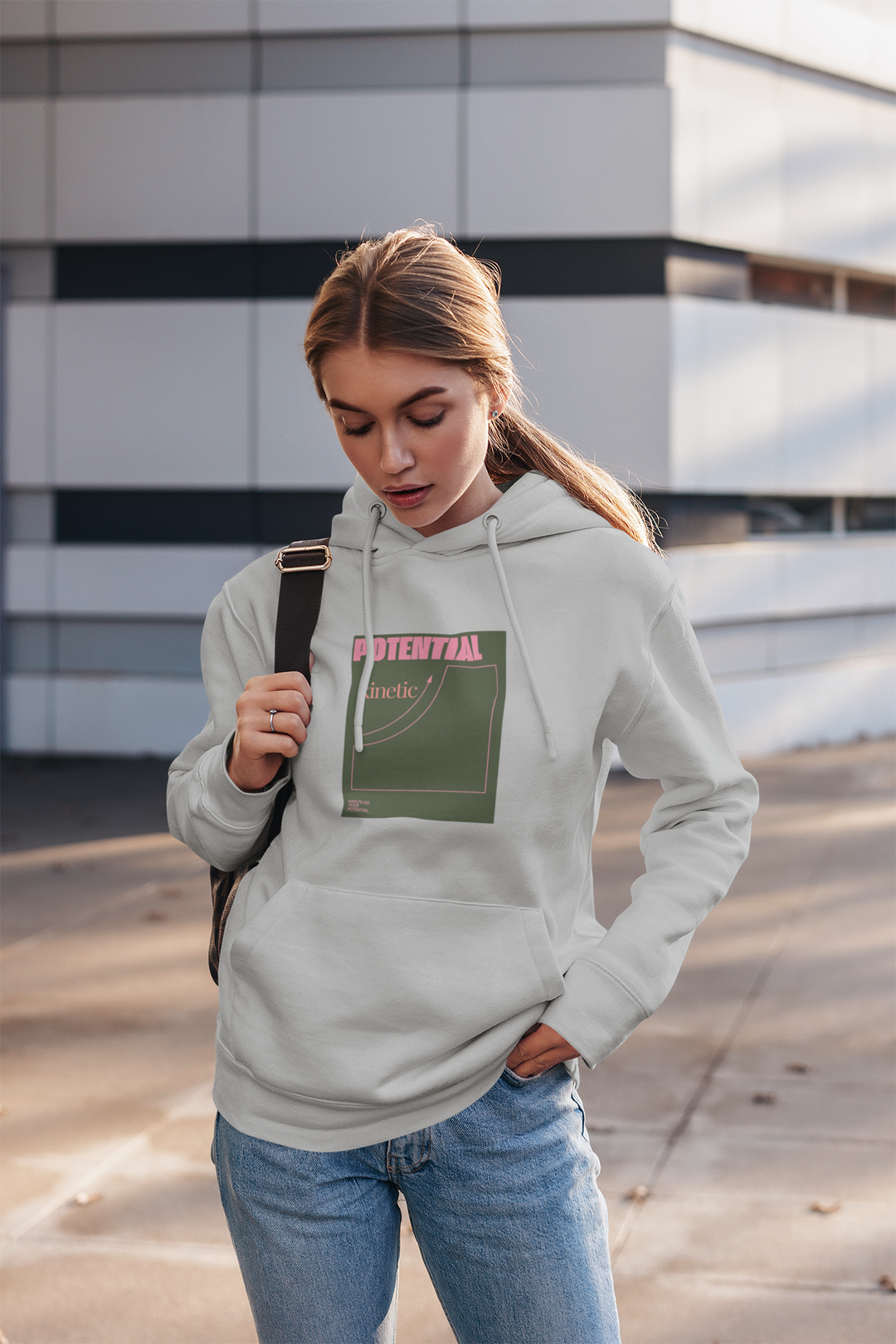 Science Pun College Hoodie - Potential Kinetic Energy