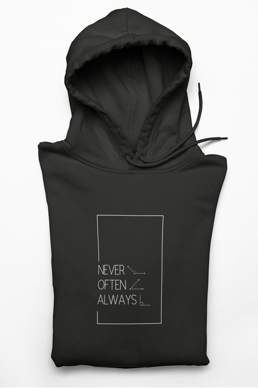 Black Geometric Puns College Hoodie for Women
