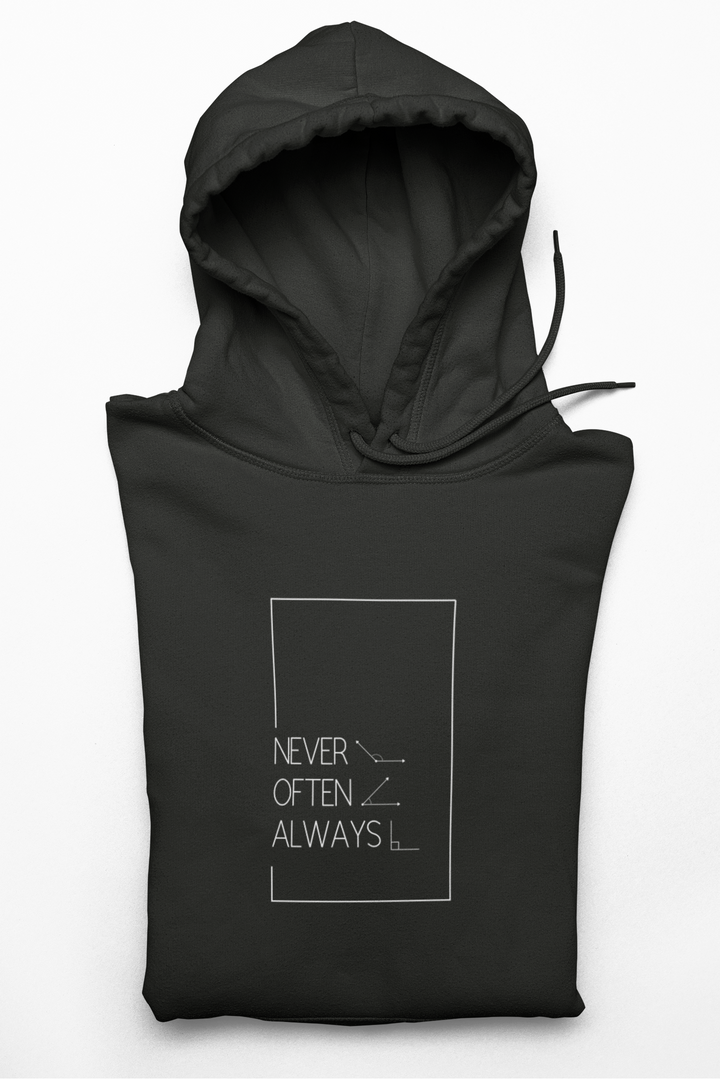 Black Geometric Puns College Hoodie for Women