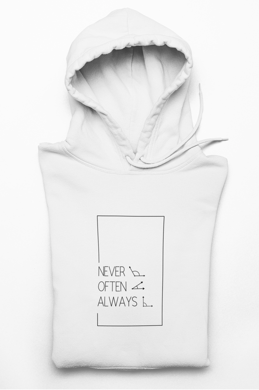 Geometric Puns College Hoodie for Women - White Text