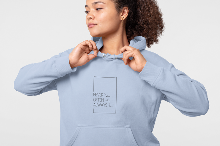 Geometric Puns College Hoodie for Women - White Text