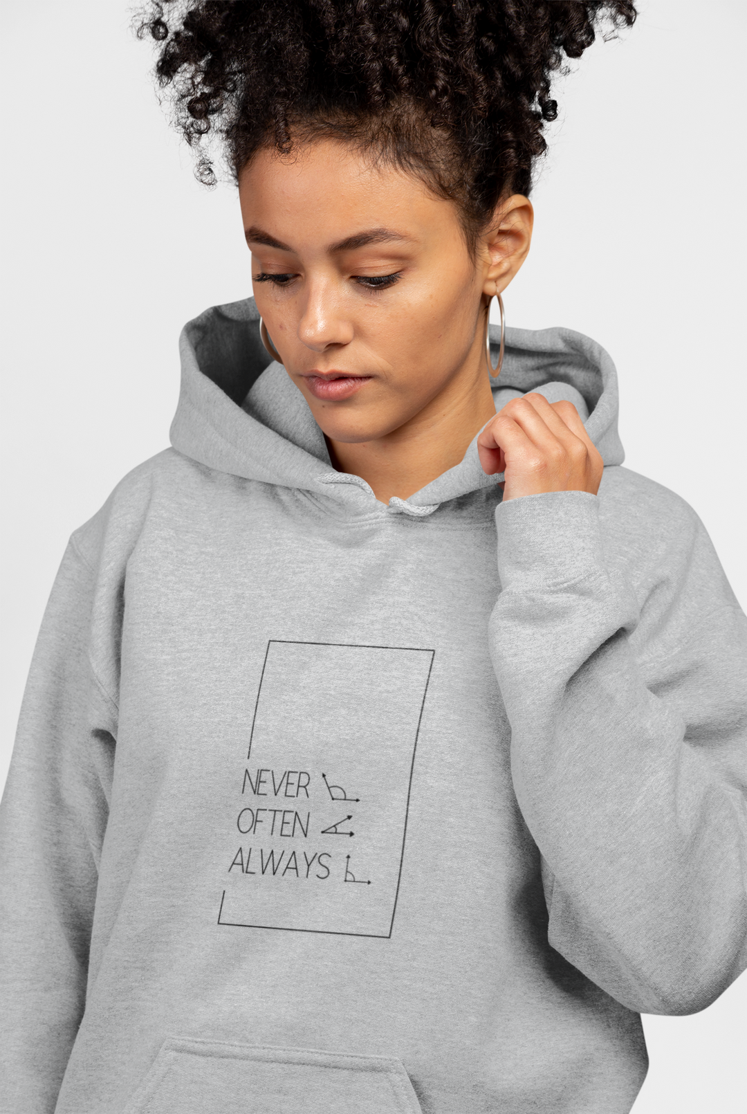 Geometric Puns College Hoodie for Women - White Text