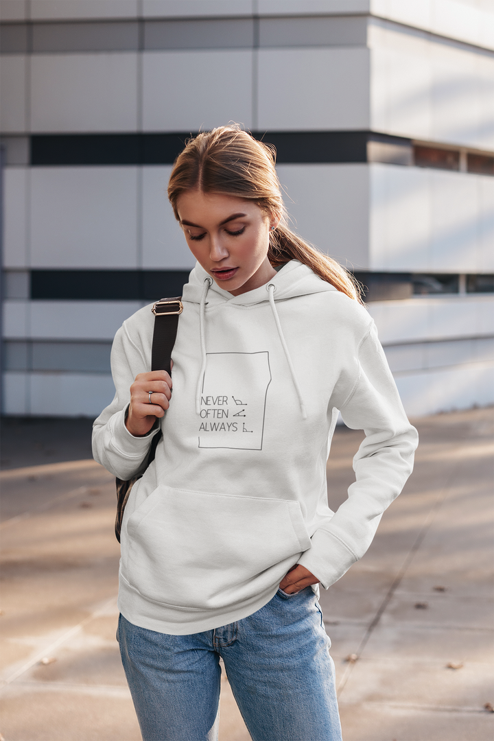 Geometric Puns College Hoodie for Women - White Text