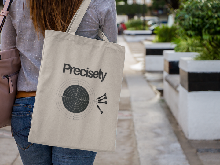 Canvas Tote Bag - Physics Pun about Precision