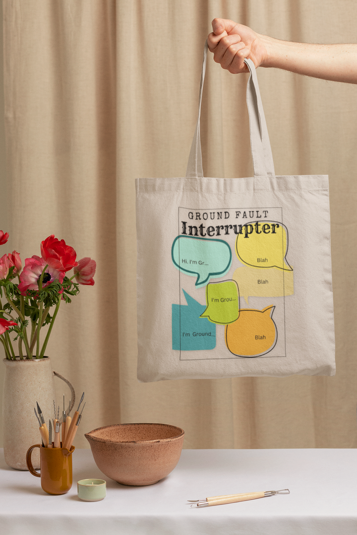 Canvas Tote Bag - Electro Mechanical Pun Design