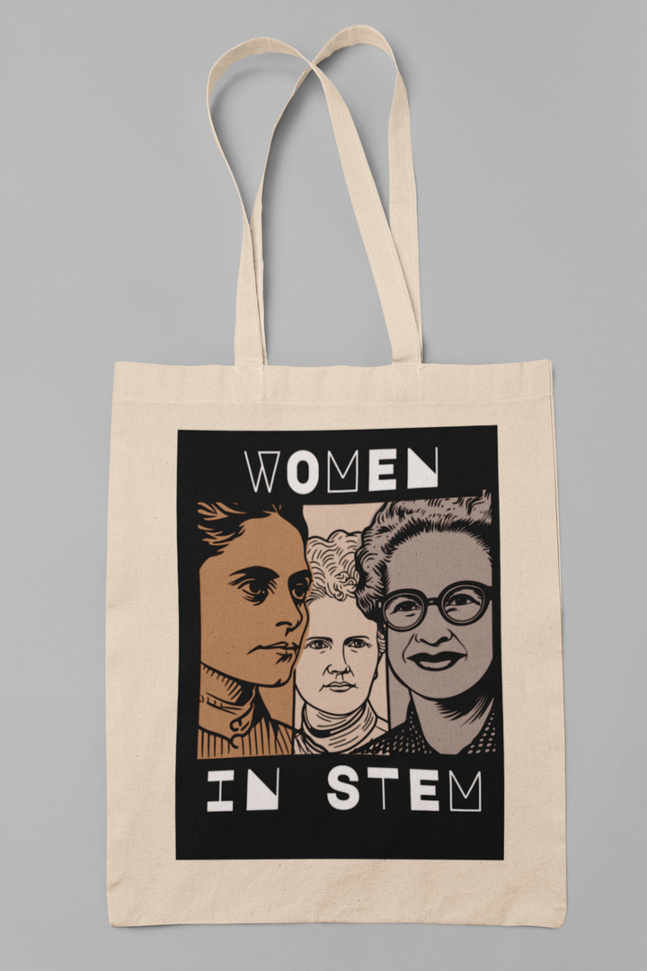 Canvas Tote Bag, Color Block Famous Women in STEM.