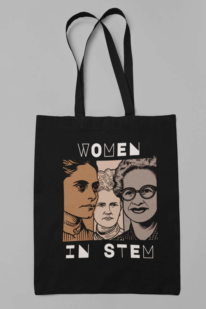 Canvas Tote Bag, Color Block Famous Women in STEM.