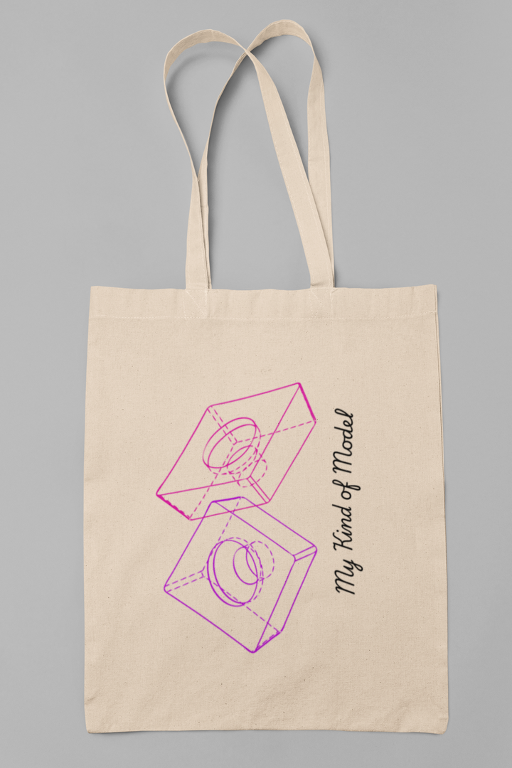 Pink and Purple Tote Bag Mechanical Engineer 3D CAD Pun