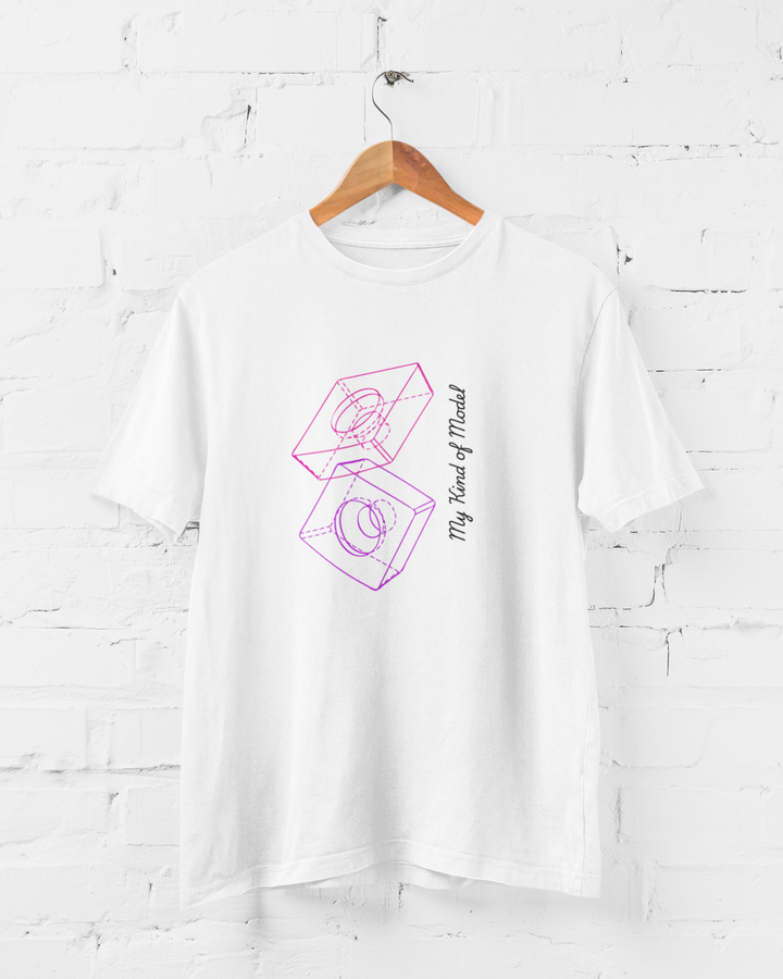 3D Model Pun. Engineer's T-Shirt Purple