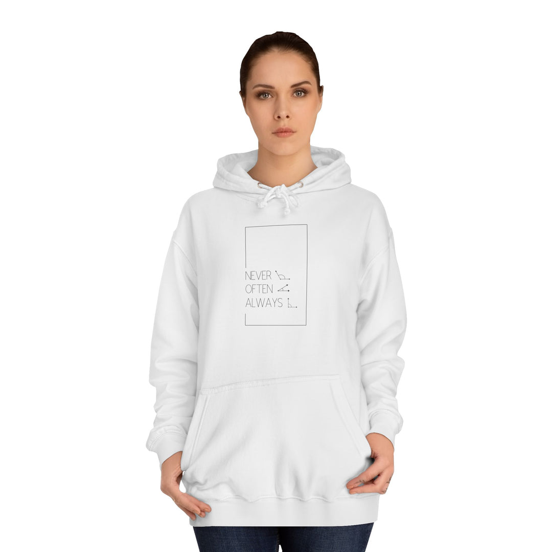 Geometric Puns College Hoodie for Women - White Text