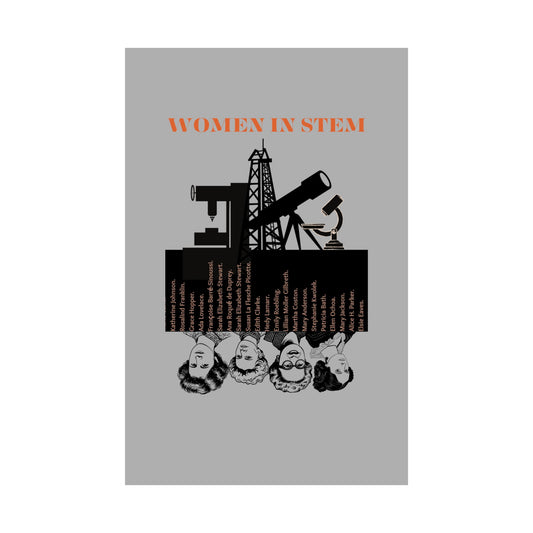 Gray Vertical Poster - Female Pioneers in STEM Empowerment