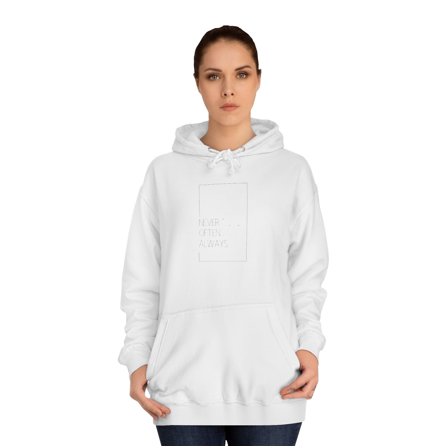 White Geometric Puns College Hoodie for Women - Stylish and Comfy Winter Wear