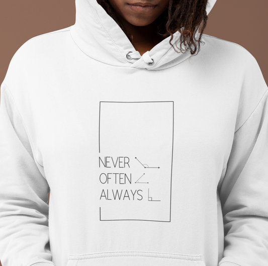 Geometric Puns College Hoodie for Women - White Text