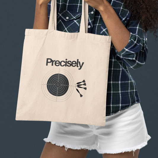 Canvas Tote Bag - Physics Pun about Precision