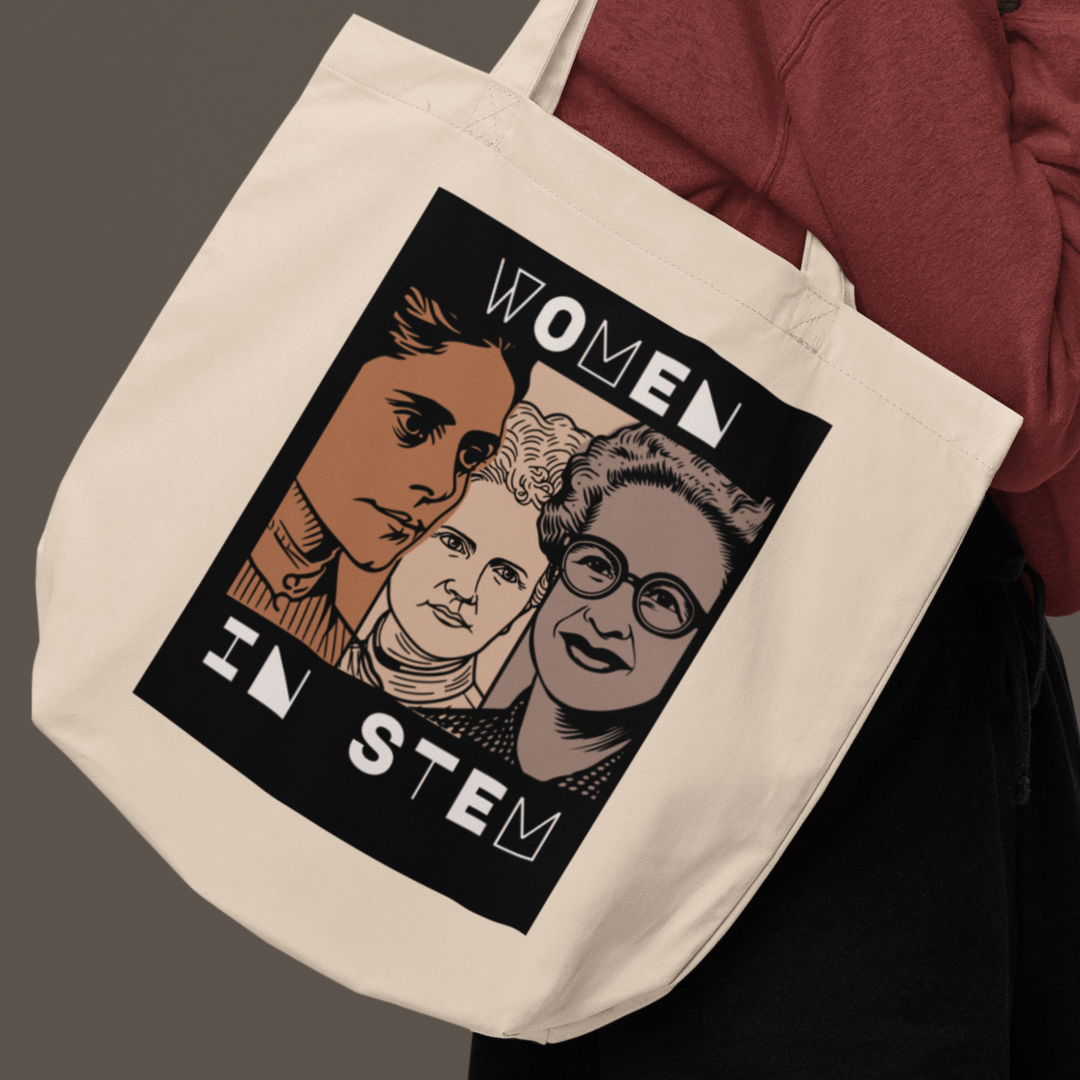 Canvas Tote Bag, Color Block Famous Women in STEM.