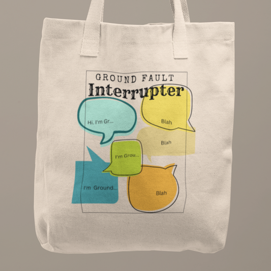 Canvas Tote Bag - Electro Mechanical Pun Design