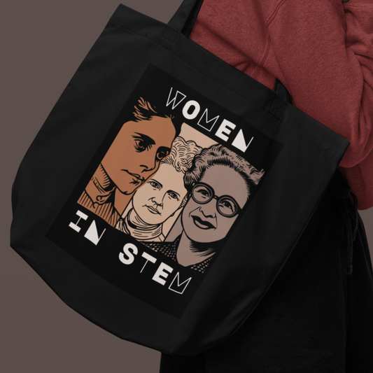 Canvas Tote Bag, Color Block Famous Women in STEM.