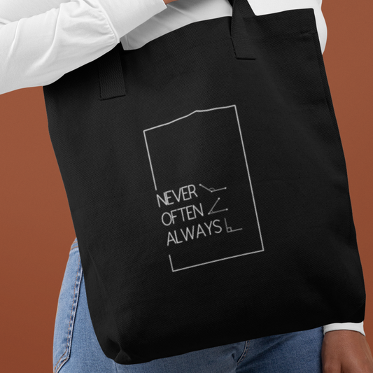 Totes with unique designs.  Rarely Obtuse. Often Acute. Always Right.