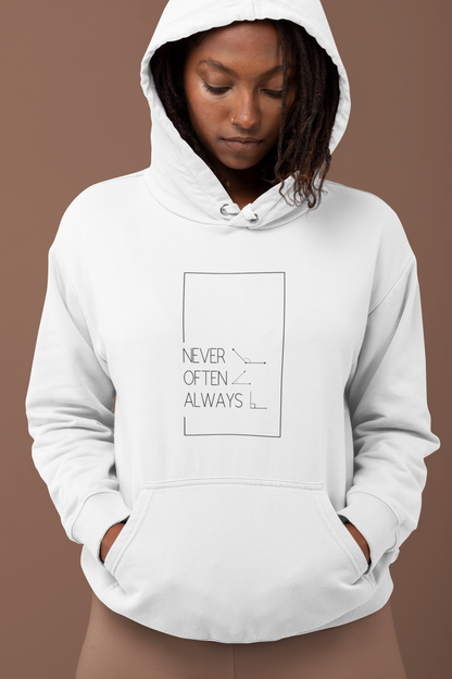 Geometric Puns College Hoodie for Women - White Text